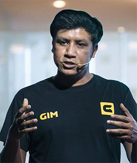 GIM-এর অনুষ্ঠানে বক্তব্য দিচ্ছেন আলমগীর আলভি